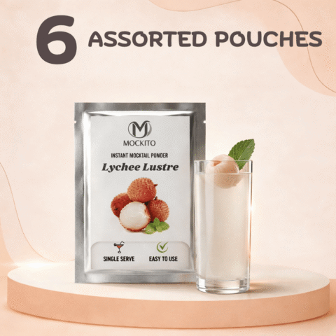 Lychee Lustre Mocktail Mixers | 6 Sachets | Refreshing Non-Alcoholic Summer Drink