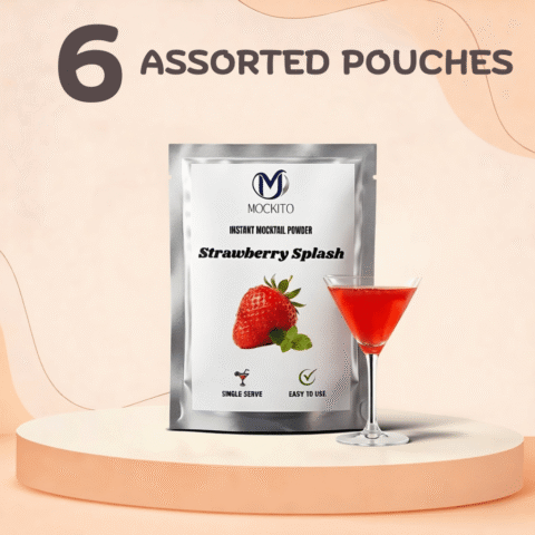 Strawberry Splash Mocktail Mixer | 6 Sachets | Refreshing Non-Alcoholic Summer Drink