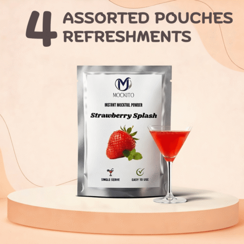 Strawberry Splash Mocktail Mixer | 4 Sachets | Refreshing Non-Alcoholic Summer Drink