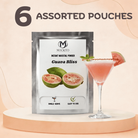 Guava Bliss Mocktail Mixer | 6 Sachets | Refreshing Non-Alcoholic Summer Drink for Parties