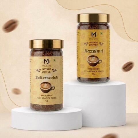 Premium Butterscotch & Hazelnut Coffee Powder (75gm X 2)